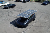 DartSolar’s Panels on top of a Tesla Model Y