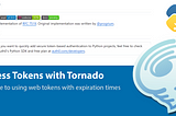 How To: Access Tokens with Tornado
