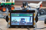 Raspberry Pi4 in a Lego build is able to capture and display analyzed with AI camera feed.