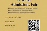 Join us on the 20th of October for our Admissions Fair!