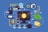 Bitcoin cryptocurrency linked with Blockchain
