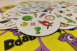 A deck of Dobble cards.