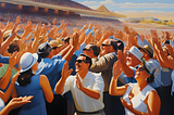 Painting of Enthusiastic clapping people Ai generated by PlaygroundAI.