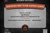 Certified Red Team Expert(CRTE) Exam Review & Guide