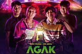 Poster Film Agak Laen menampilkan empat tokoh utama film ini.