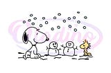 Winter Snoopy Christmas Woodstock And Snowman Svg