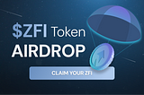 A design showing a parachute with a ZFI token on the end