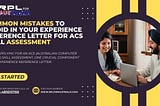 Common Mistakes to Avoid in Your Experience Reference Letter for ACS Skill Assessment