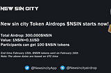 New sin city Token Airdrops $NSIN starts now