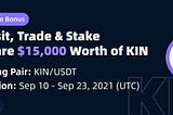 Deposit, Trade & Stake to Share $15,000 Worth of KIN