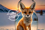 beautiful landscape scenery glass bottle with a galaxy inside cute fennec fox snow HDR sunset