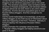 War On Russia(-n Milbloggers)