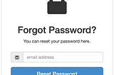 Password reset form