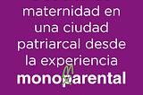 Decisión de maternidad en una ciudad patriarcal desde la experiencia monoMarental.