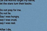 On When I Die