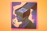 An illustration of a person’s mind being changed by the new wave of marketing, Web3 marketing to be exact.