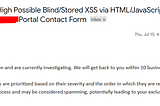 Blind/Stored XSS via Referer Header Injection in Company Portal Contact Form