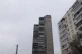 favorite apartment tower, abandoned figures