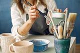 Woman in a pottery class