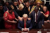Trump Prays Photo Doesn’t Make Front Page of the Daily Stormer