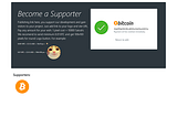 Write a “support us” page project accepting Bitcoin payments