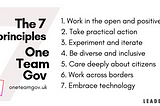 OneTeamGov on Public Sector Reform