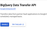 How to transfer data in BigQuery?