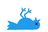 Dead Twitter bird, (C) Ben Hickey, from FT article ‘Elon Musk’s Twitter is dying a slow and tedious death’, by Jemima Kelly, 2/3/2023