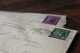 Stamped, handwritten envelopes