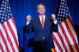 Virginia Gov.-elect Glenn Youngkin arrives to speak at an election night party in Chantilly, Virginia, Nov. 3, 2021, after he defeated Democrat Terry McAuliffe. (AP Photo/Andrew Harnik)