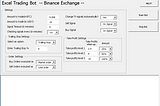 Excel Trading bot for Binance