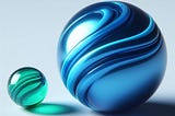 Two marbles in different size describing the imbalance between two parties.