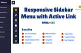 Responsive Sidebar Menu with Active Link Using HTML and CSS