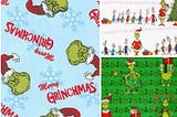 Grinch Christmas Cotton Fabric / Dr. Seuss / Whoville Max The Grinch / Sewing Quilting / DIY Craft Face Mask Fabric