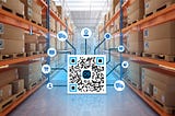 Warehouse with QR Code showing QRS can be used for warehouse/supply chain management