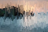 A digital image that has been algorithmically manipulated (not using AI) to give an abstract effect.