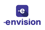 Lowercase “e” logo combined with an “i” in indigo with a drop shadow