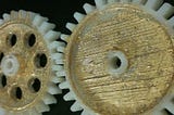 Two interlocking gears