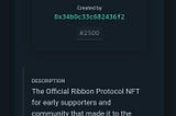 Ribbon Protocol NFT: THIS MILESTONE HAS BEEN SUCCESSFULLY PASSED!!!