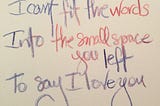 I can’t fit the words