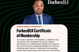 CEO Expresses delight to be nominated as a member of ForbesBLK