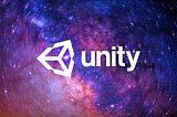 Unity logo on universe background