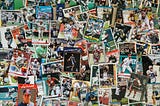 A pile of trading cards