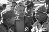 Defense Minister Moshe Dayan in Gaza in 1972 trying to convince Palestinians it is in their best interest to leave