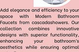Modern Bathroom Faucets | Cascadashowers