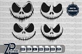 Jack Skellington Bundle, Nightmare Svg, Jack Skellington Stencil , Nightmare File, Christmas Cut File, Svg dxf eps, Jack Skellington Clipart