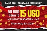 Radio adjusts limit to stimulate demand RFD transactions