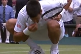 Novak Djokovic, the legend himself getting his Wimby nutrients. Forgive the blur. (Wimbledon YouTube.)