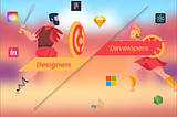 Designer vs Developers illustration