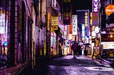 Tokyo alleyway at night